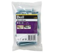 Diall M10 Hex Carbon Steel Bolt & Nut (L)50mm, Pack Of 10