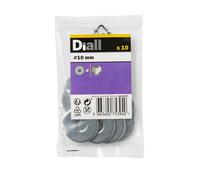 Diall M10 Stainless Steel Large Flat Washer, (Dia)10mm, Pack Of 10
