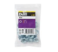 Diall M10 Steel Hex Nut, Pack Of 20
