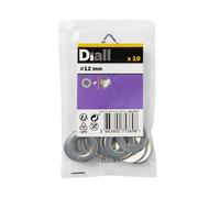 Diall M12 Stainless Steel Medium Flat Washer, (Dia)12mm, Pack Of 10