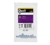 Diall M3 Carbon Steel Hex Nut, Pack Of 20