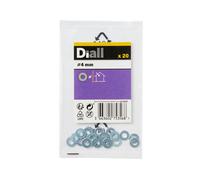 Diall M4 Carbon Steel Medium Flat Washer, (Dia)4mm, Pack Of 20