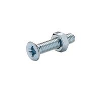 Diall M4 Cruciform Philips Pan Head Zinc-Plated Carbon Steel Machine Screw & Nut (Dia)4mm (L)20mm, Pack Of 20