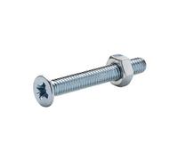 Diall M4 Cruciform Philips Pan Head Zinc-Plated Carbon Steel Machine Screw & Nut (Dia)4mm (L)30mm, Pack Of 20