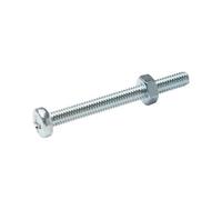 Diall M4 Cruciform Philips Pan Head Zinc-Plated Carbon Steel Machine Screw & Nut (Dia)4mm (L)40mm, Pack Of 20