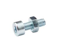 Diall M4 Cylindrical Zinc-Plated Carbon Steel Set Screw & Nut (Dia)4mm (L)12mm, Pack Of 20