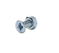 Diall M4 Pozidriv Countersunk Zinc-Plated Carbon Steel Machine Screw & Nut (Dia)4mm (L)12mm, Pack Of 20