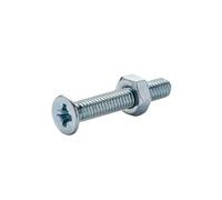 Diall M4 Pozidriv Countersunk Zinc-Plated Carbon Steel Machine Screw & Nut (Dia)4mm (L)25mm, Pack Of 20