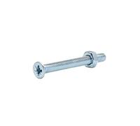 Diall M4 Pozidriv Countersunk Zinc-Plated Carbon Steel Machine Screw & Nut (Dia)4mm (L)40mm, Pack Of 20