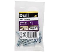 Diall M5 Coach Bolt & Nut (L)30mm, Pack Of 10