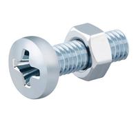 Diall M5 Cruciform Philips Pan Head Zinc-Plated Carbon Steel Machine Screw & Nut (Dia)5mm (L)16mm, Pack Of 20