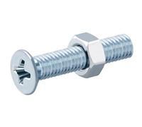 Diall M5 Pozidriv Countersunk Zinc-Plated Carbon Steel Machine Screw & Nut (Dia)5mm (L)25mm, Pack Of 20