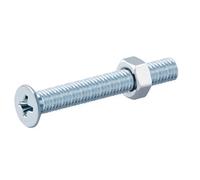 Diall M5 Pozidriv Countersunk Zinc-Plated Carbon Steel Machine Screw & Nut (Dia)5mm (L)40mm, Pack Of 20
