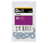 Diall M6 Carbon Steel Flat Washer, (Dia)6mm, Pack Of 10