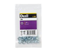 Diall M6 Carbon Steel Hex Nut, Pack Of 20