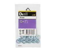 Diall M6 Carbon Steel Medium Flat Washer, (Dia)6mm, Pack Of 20