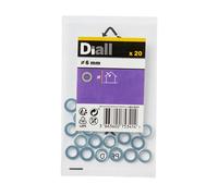 Diall M6 Carbon Steel Small Flat Washer, (Dia)6mm, Pack Of 20