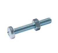 Diall M6 Cruciform Philips Pan Head Zinc-Plated Carbon Steel Machine Screw & Nut (Dia)6mm (L)40mm, Pack Of 20