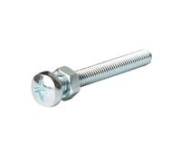 Diall M6 Cruciform Philips Pan Head Zinc-Plated Carbon Steel Machine Screw & Nut (Dia)6mm (L)70mm, Pack Of 20