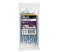 Diall M6 Hex Carbon Steel (Grade 5.8) Bolt & Nut (L)100mm, Pack Of 10