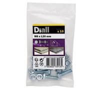Diall M6 Hex Carbon Steel (Grade 5.8) Bolt & Nut (L)20mm, Pack Of 10