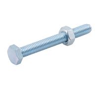 Diall M6 Hex Carbon Steel (Grade 5.8) Bolt & Nut (L)50mm, Pack Of 10
