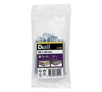 Diall M6 Hex Carbon Steel (Grade 5.8) Bolt & Nut (L)60mm, Pack Of 10
