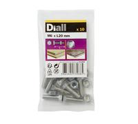 Diall M6 Hex Stainless Steel Bolt & Nut (L)20mm (Dia)6mm, Pack Of 10