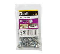 Diall M6 Hex Stainless Steel Bolt & Nut (L)30mm (Dia)6mm, Pack Of 10