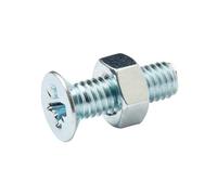 Diall M6 Pozidriv Countersunk Zinc-Plated Carbon Steel Machine Screw & Nut (Dia)6mm (L)20mm, Pack Of 20
