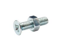 Diall M6 Pozidriv Countersunk Zinc-Plated Carbon Steel Machine Screw & Nut (Dia)6mm (L)25mm, Pack Of 20
