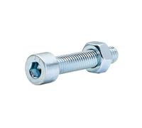 Diall M8 Cylindrical Zinc-Plated Carbon Steel Set Screw & Nut (Dia)8mm (L)40mm, Pack Of 20