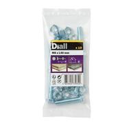 Diall M8 Hex Carbon Steel Bolt & Nut (L)40mm, Pack Of 10
