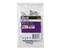 Diall M8 Hex Carbon Steel Bolt & Nut (L)50mm, Pack Of 10