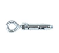 Diall M8 Hex O-Hook Steel Shield Anchor (L)65mm, Pack Of 2