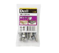 Diall M8 Hex Stainless Steel Bolt & Nut (L)20mm (Dia)8mm, Pack Of 10