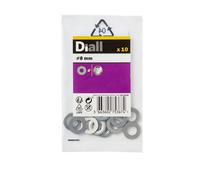 Diall M8 Stainless Steel Medium Flat Washer, (Dia)8mm, Pack Of 10
