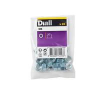 Diall M8 Steel Hex Nut, Pack Of 20
