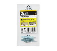 Diall Metal & Wood Dual-Thread Screw, (L) 40mm, (Dia) 4mm, Pack Of 5