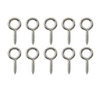 Diall Nickel-Plated Metal Small Screw Eye (L)25mm, Pack Of 10
