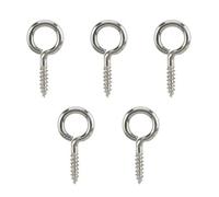 Diall Nickel-Plated Metal Small Screw Eye (L)25mm, Pack Of 25