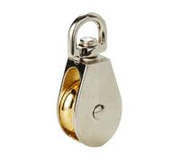 Diall Nickel & Zinc-Plated Grey & Yellow 1 Wheel Pulley, (Dia)24mm (Max)30Kg