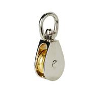 Diall Nickel & Zinc-Plated Grey & Yellow 1 Wheel Pulley, (Dia)32mm (Max)50Kg