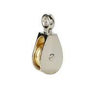 Diall Nickel & Zinc-Plated Grey & Yellow 1 Wheel Pulley, (Dia)32mm (Max)75Kg