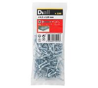 Diall Phillips Countersunk Zinc-Plated Carbon Steel (C1022) Self-Drilling Screw (Dia)4.2mm (L)19mm, Pack Of 100