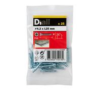 Diall Phillips Countersunk Zinc-Plated Carbon Steel (C1022) Self-Drilling Screw (Dia)4.2mm (L)25mm, Pack Of 25
