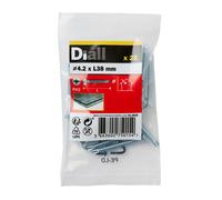 Diall Phillips Countersunk Zinc-Plated Carbon Steel (C1022) Self-Drilling Screw (Dia)4.2mm (L)38mm, Pack Of 25