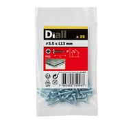 Diall Phillips Pan Head Zinc-Plated Carbon Steel (C1022) Self-Drilling Screw (Dia)3.5mm (L)13mm, Pack Of 25