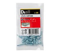 Diall Phillips Pan Head Zinc-Plated Carbon Steel (C1022) Self-Drilling Screw (Dia)4.2mm (L)19mm, Pack Of 25
