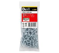 Diall Phillips Pan Head Zinc-Plated Carbon Steel (C1022) Self-Drilling Screw (Dia)4.2mm (L)19mm, Pack Of 100